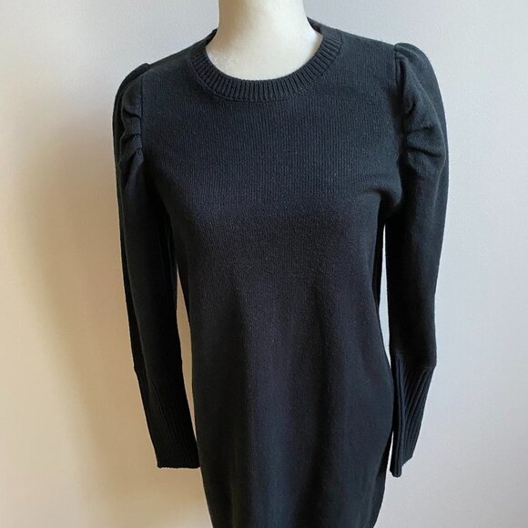 WAYF BNWT Black Sweater Dress "Lola" Puff Sleeve S - Picture 3 of 8